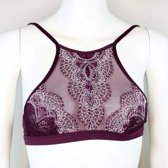 Victoria's Secret Bralette Crochet Lace High Neck - Picture 2 of 6